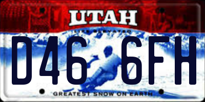 UT license plate D466FH