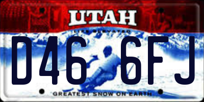 UT license plate D466FJ