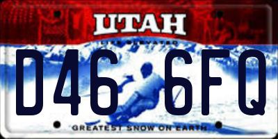 UT license plate D466FQ