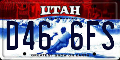 UT license plate D466FS