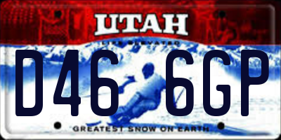 UT license plate D466GP