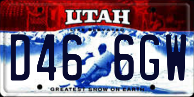 UT license plate D466GW