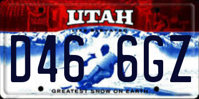 UT license plate D466GZ