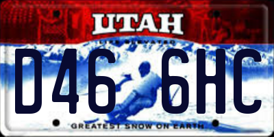 UT license plate D466HC