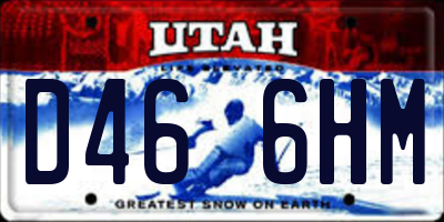 UT license plate D466HM