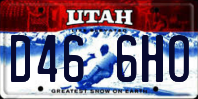 UT license plate D466HO
