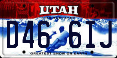UT license plate D466IJ
