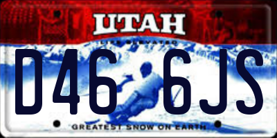 UT license plate D466JS