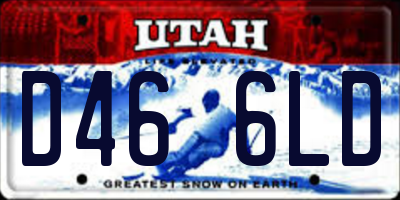 UT license plate D466LD