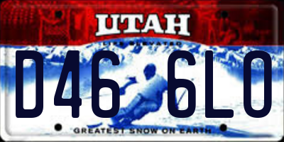 UT license plate D466LO