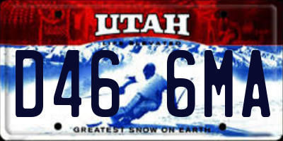 UT license plate D466MA