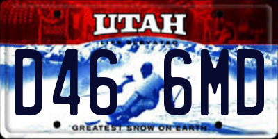 UT license plate D466MD