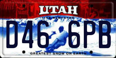 UT license plate D466PB
