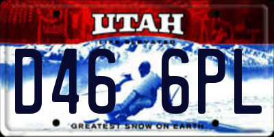 UT license plate D466PL