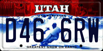 UT license plate D466RW