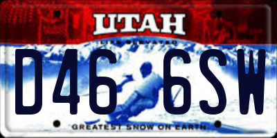 UT license plate D466SW