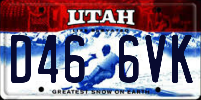UT license plate D466VK