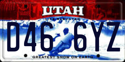 UT license plate D466YZ