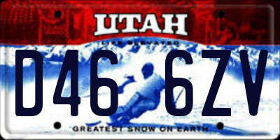 UT license plate D466ZV