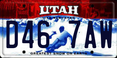 UT license plate D467AW