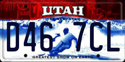 UT license plate D467CL