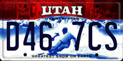 UT license plate D467CS