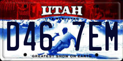 UT license plate D467EM