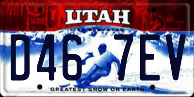 UT license plate D467EV