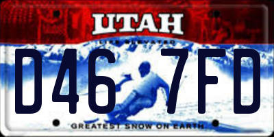 UT license plate D467FD