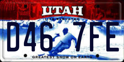 UT license plate D467FE