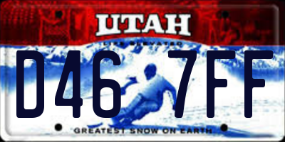 UT license plate D467FF