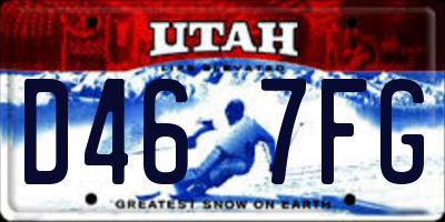 UT license plate D467FG