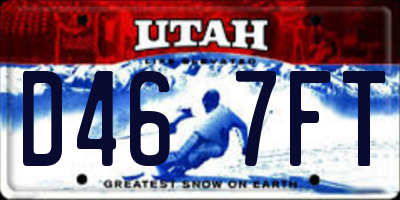 UT license plate D467FT