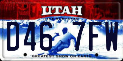 UT license plate D467FW