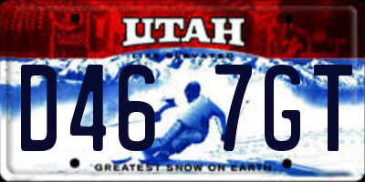 UT license plate D467GT