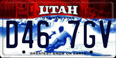 UT license plate D467GV