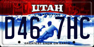 UT license plate D467HC
