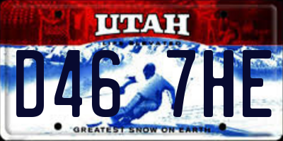 UT license plate D467HE