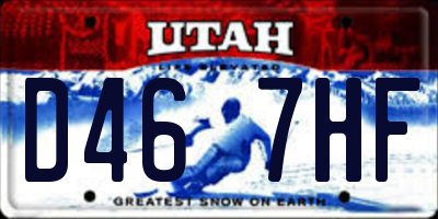 UT license plate D467HF