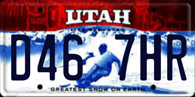 UT license plate D467HR