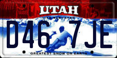 UT license plate D467JE