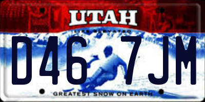 UT license plate D467JM