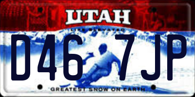 UT license plate D467JP