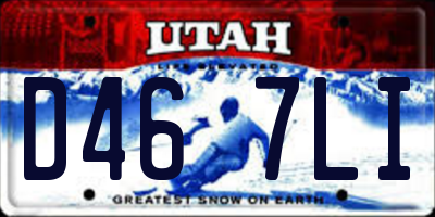 UT license plate D467LI
