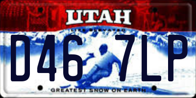 UT license plate D467LP