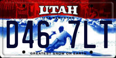 UT license plate D467LT