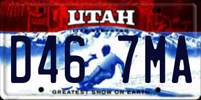 UT license plate D467MA