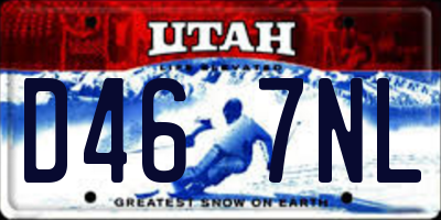 UT license plate D467NL