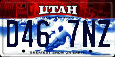 UT license plate D467NZ