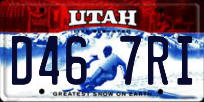 UT license plate D467RI